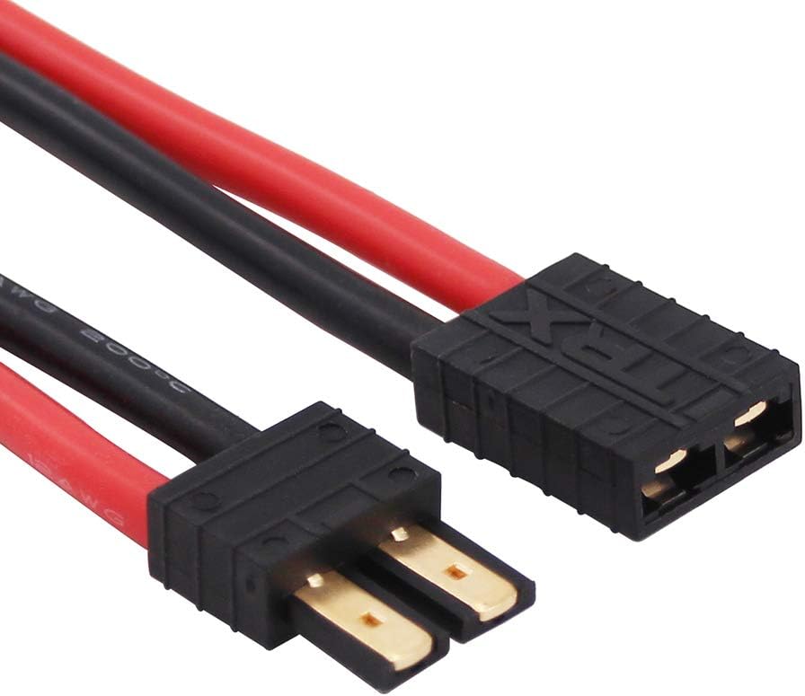 OliYin 2pairs TRX Male Female Connectors Cable with 12awg 10cm Slicone Wire for RC LiPo Battery FPV Turnigy/Zippy(pack of 2) - Image 4