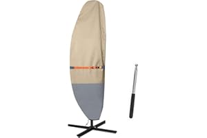 Le maple bleu Outdoor Cantilever Offset Umbrella Cover, Fits 9-14ft Outdoor Offset Banana Style Umbrella, 600D Waterproof Sunscreen Patio Umbrella Cover