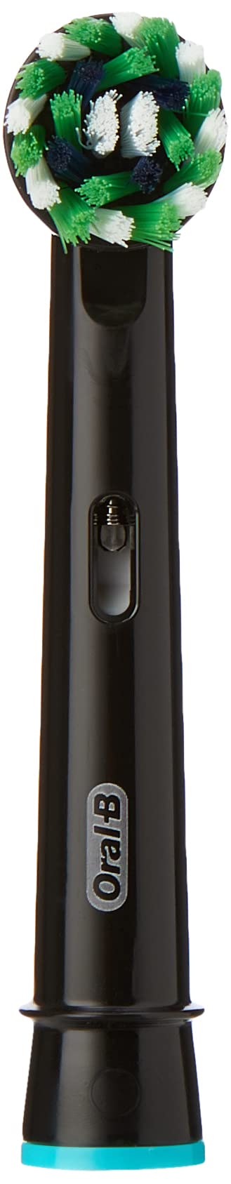 Oral-B Cross Action Electric Toothbrush Head with CleanMaximiser Technology, Angled Bristles for Deeper Plaque Removal, Pack of 4, Black