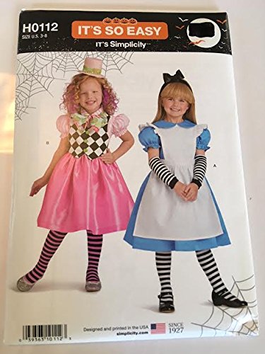 Alice In Wonderland Costumes Pattern - Simplicity H0112 / S0979 Sewing Pattern,