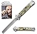 Royal Imperial High Quality Metal Switchblade Pocket Folding Flick Hair Comb For Beard, Mustache, Head SIMULATED STAG Handle ~ INCLUDES Beard Fact Wallet Book ~ Nicer Than Butterfly Knife Trainer
