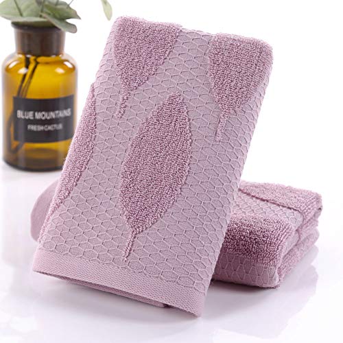 Pidada Hand Towels Set of 2 100 Cotton Leaf Pattern Absorbent Soft