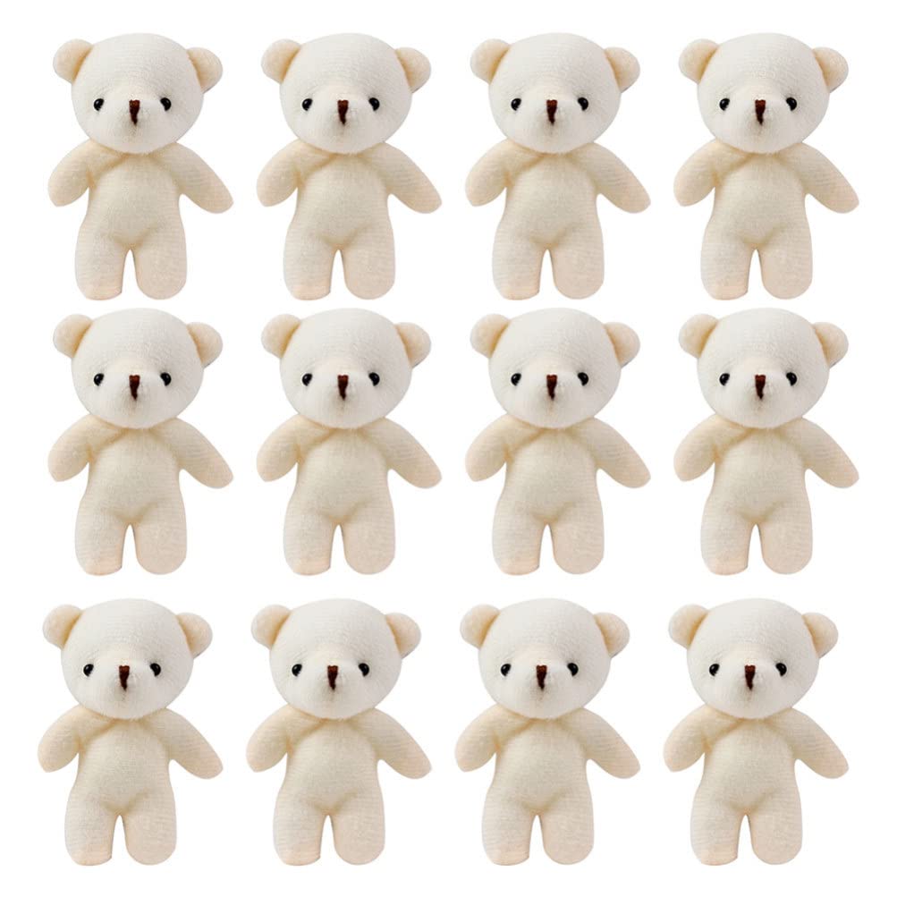 NUOBESTY Wedding Decoration 12Pcs Mini Plush Bear Doll Pendants Plush Stuffed Bear Doll Small Hanging Pendants Tiny s Decors Bulk Plush Doll s for Party Favors Wedding Decor