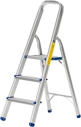 The Workplace Depot 3 Step Aluminium Ladder with Handrail 150kg