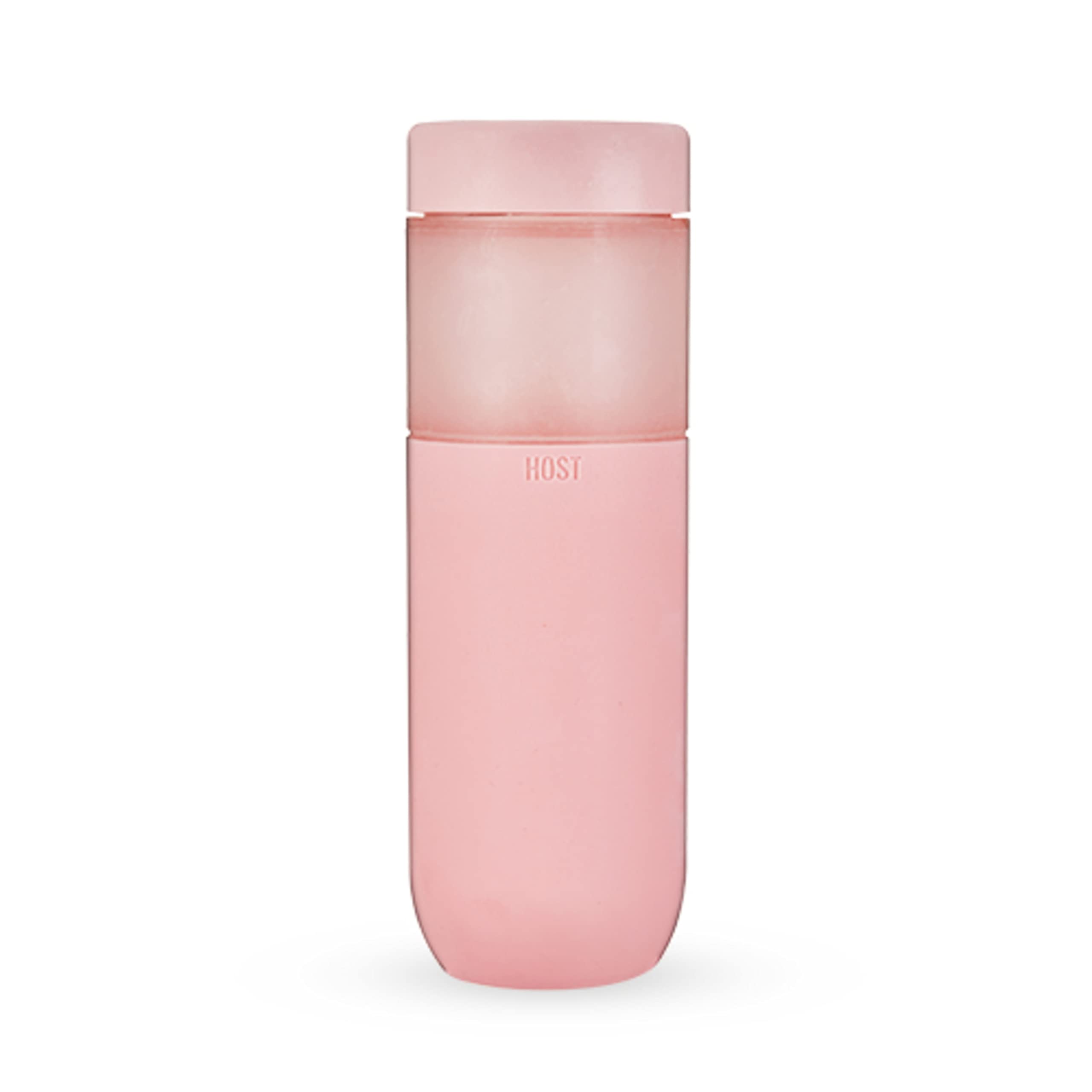 Host Freeze Double Walled Insulated Water Bottle Freezer Tumbler with Active Cooling Gel Stainless Steel Lid and Silicone Grip, Set of 1-20 oz (590ml) Plastic Bottle, Blush