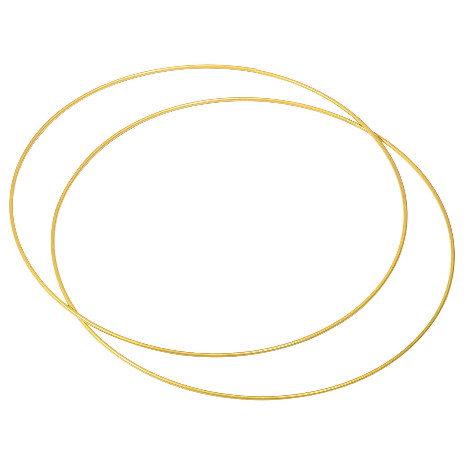 PATIKIL 16 Inch Round Metal Floral Hoop, 2 Pcs Gold Wreath Wreath Macrame Frame for Wedding Geometric Decor Party Wall Hanging, Gold Tone