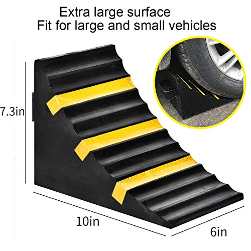 B BAIJIAWEI 2 Pack Heavy Duty Rubber Parking Guide Garage Wheel Stop