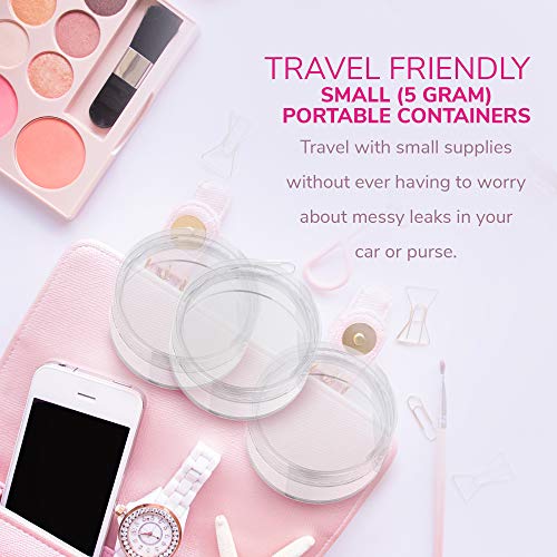 60 Pack - Clear Empty Refillable Plastic Pot Jars Lipstick Container Lip Balm Holder Cosmetic Containers - 5 Gram
