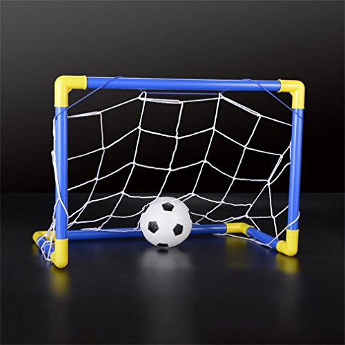 Folding Mini Football Soccer Goal Post Net Set with Pump Kids Sport Indoor Outdoor Games Child Birthday Gift Plastic