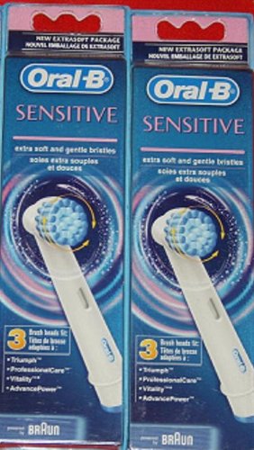 Oral b Sensitive Toothbrush Refills, formerly Extrasoft, 2 pack, 6 heads