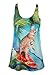 Sidecca Tropical Kitty Cat Surfing Cat Pizza Tank-Blue-Small