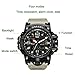 KXAITO Men's Watches Sports Outdoor Waterproof Military Watch Date Multi Function Tactics LED Alarm Stopwatch (Beige)