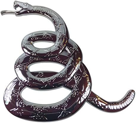 pokerweights Ultra Premium Gadsden Snake 3D Metal Auto Emblem Don't Tread on me (Chrome)