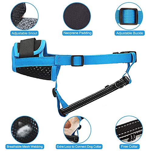 Gentle Dog Muzzle, Breathable Mesh Muzzle with Nose Pad for Small