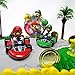MARIO BROTHERS MARIO KART Racing Themed Birthday Cake Topper Set Featuring Figures and Decorative Themed Accessories