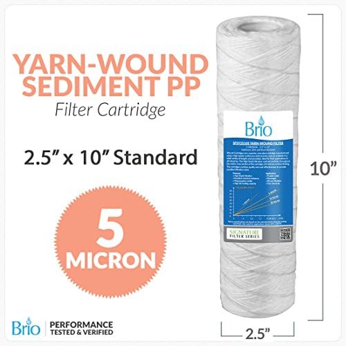 Organize 5 Micron Yarn String Wound PP Water Replacement Filter - RO System - 2.5" x 10"