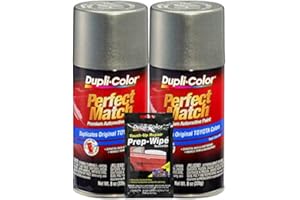 Dupli-Color Phantom Grey Pearl Exact-Match Automotive Paint For Toyota Vehicles - 8 oz, Bundles Prep Wipe (3 Items)