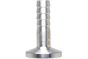 QMINOX 3/8" Tri Clamp Hose Barbed Adapter SS316 with Flange 25.2mm Sanitary Hose Pipe Fitting