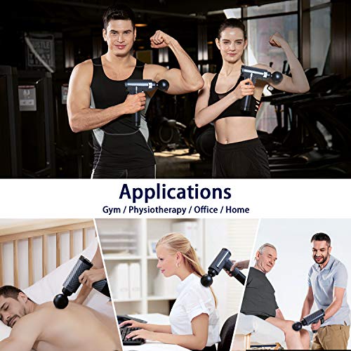 Muscle Massage Gun for Athletes,YUNDOO, Cordless Handheld Massage Gun, Body Relaxation, Massage with 4 Head Muscle Massage,Percussion Massager