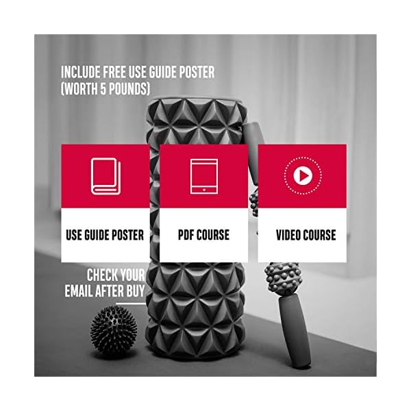 FitBeast Foam Roller Set 2 in 1 for Deep Tissue Muscle Massage, Trigger Point Foam Roller Massage Stick and Massage Ball…