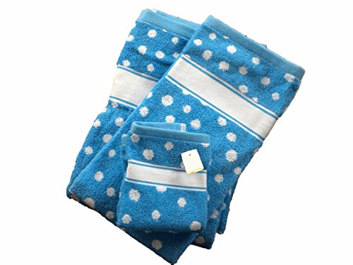 Pottery Barn Organic Cotton Dottie 3 Piece Towel Set Blue Buy