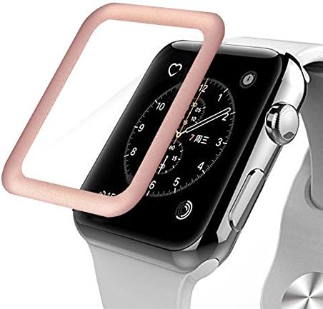 Apple Watch Series 2 Screen Protector,Anrain Series 1 / 2 38mm Full Coverage Ultra Slim Tempered Glass Screen Protector - Premium Anti-Scratch &amp; Shockproof for Apple Watch 38mm,Rose Gold