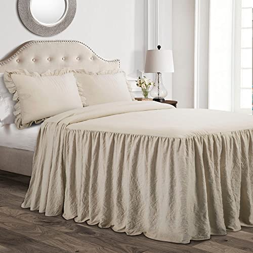 Lush Decor Ruffle Skirt Bedspread, Polyester, Neutral, Full