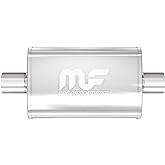 MagnaFlow Performance Exhaust Muffler 11219 | Deep Signature Sound, 4x9x14" Oval, Stainless Steel, 3"/3" Inlet/Outlet, Center/Center