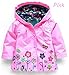 Arshiner Girl Baby Kid Waterproof Hooded Coat Jacket Outwear Raincoat Hoodies, Pink, 100 (2-3Y)