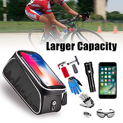 image for uniwood Bike Front Frame Bags Waterproof, Bicycle Handlebar Bag, Top T
