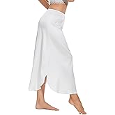 MANCYFIT Long Half Slip for Women Under Dress Satin Slip Skirt Extenders 36" Maxi Underskirt