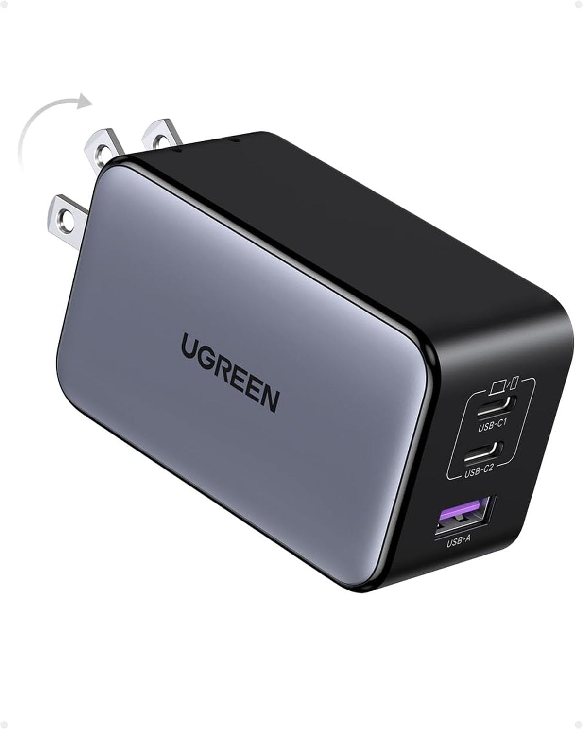 UGREEN NexodeX 100W GaNII充電器 3ポート(USB-C*2+USB-A) タイプC 超小型 急速充電器 PD3.0/PPS/QC4+/QC3.0 対応【新生代GaNInfinity™チップ+独自Airpyra技術+PSE技術基準適合】過熱防止 折り畳み式 ノートパソコン/MacBook/iPad/iPhone 16/15/14/Android/Galaxy S25対応商品画像