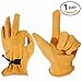 OZERO Leather Work Gloves for Men: X-Large 1 Pair Cowhide Working Gloves for Driving Heavy Duty Mechanic Ranch - Women Gardening Glove