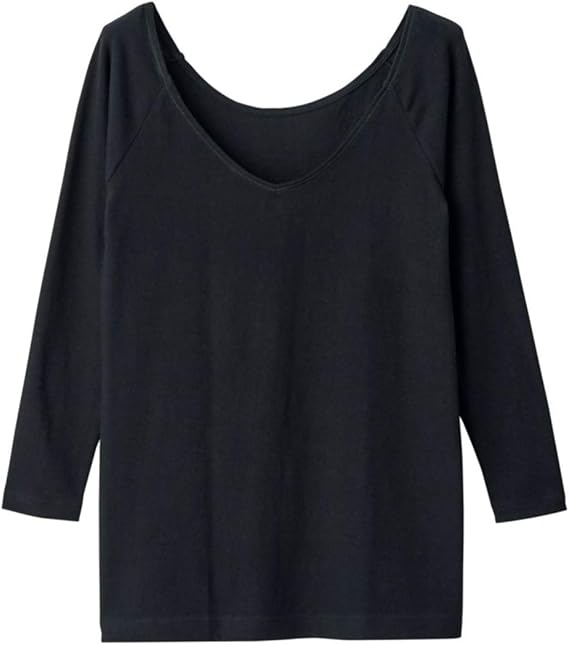 Amazon 無印良品 綿であったかvネック八分袖tシャツ Tシャツ カットソー 通販