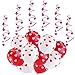 Latex Balloons for Wedding, Birthday, Anniversary and Special Occasions, 6pcs Hanging Hearts and 20pcs Balloons