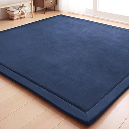 Adyonline Environmental Anti-Slip Home Decoration Bedroom Baby Crawling Mats,Living Room Yoga Mats,Carpeted Floor Mats,Waterproof,Easy-to-Clean,Hypoallergenic,Non-Toxic Mats\32x79inch,Navy Blue