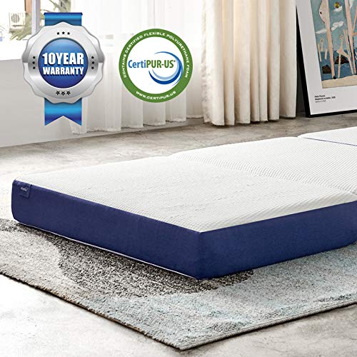 JINGWEI Folding Mattress, Trifold Memory Foam Mattress Topper with