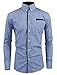 TAM WARE Mens Premium Slim Fit Checkered Plaid Cotton Longsleeve Shirt TWCS15-NAVY-M