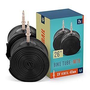 Alphatrail MTB Fiets Binnenband Rick 26 Inch SV Presta Ventiel 2x Set met Mobiliteitsgarantie I Compatibele Fietsbanden…