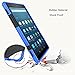 Windrew Hybrid Heavy Duty Armor Protection Cover [Anti Slip] [Built-In Kickstand] Skin Case For Amazon Fire HD 8 Tablet (Previous Generation - 6th 2016) + Screen Protector and Stylus Pen (Blue)