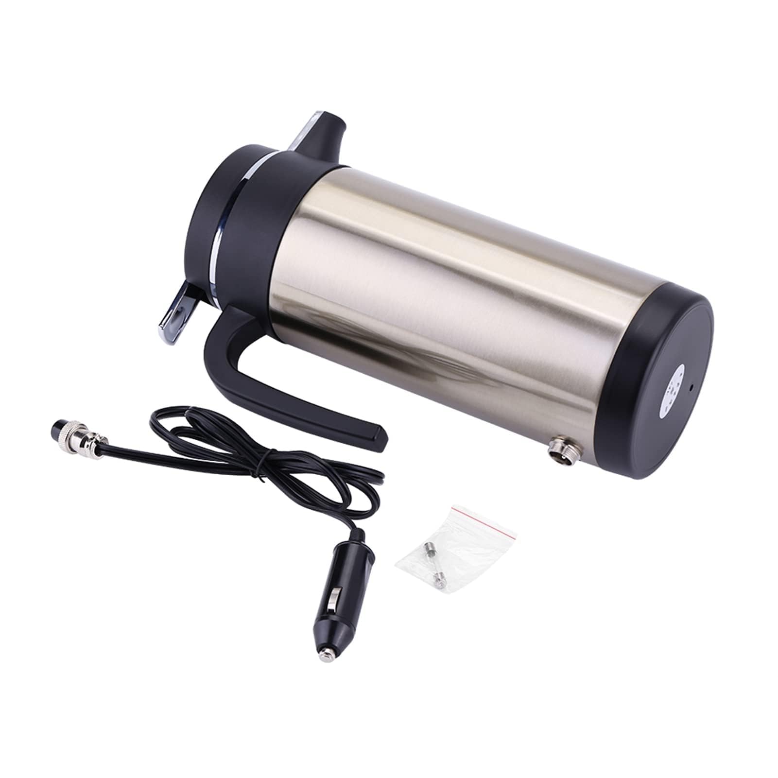 Portable 850ml 24V Travel Car Electric Kettle Water Heater Fast Boiling with Cigarette Lighter Socket, Fuse for Tea Coffee Drinking