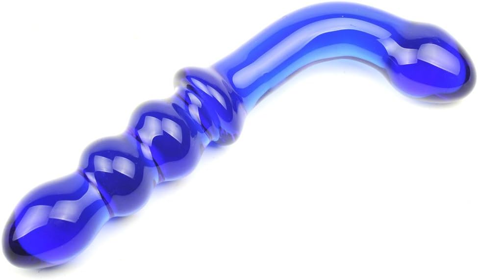 PleasureBox Sex Toy Sensual Glass Dildo Butt Plug Prostate Massager, 17 cm, Blue Bender - Image 3