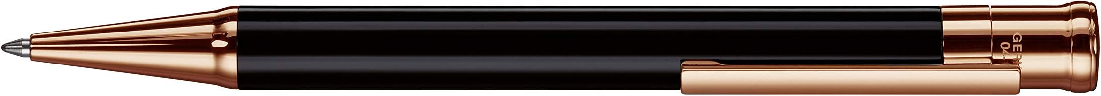 Otto Hutt Design 04 Ball Point Pen With Glossy Black Lacquer Barrel & Rose Gold Plated Fittings 001-16490