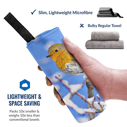 JOCHUAN-Cute-Bird-Robin-Winter-Birds-Blue-2-Pack-Microfiber-Shower-Towel-Camping-Body-Towel-Set-Fast-Drying-Best-For-Gym-Travel-Backpacking-Yoga-Fitnes