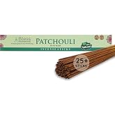 Bless-Organic-Patchouli 100%-Natural-Handmade-Incense-Sticks | 25-Count-1.4-OZ-Chemicals-Charcoal-Free-Hand-Dipped Purification-Relaxation-Positivity-Yoga-Meditation Best-Woods-Scent