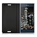 kwmobile Flip Case Compatible with Sony Xperia XZ/XZs - Smooth PU Leather Slim Folio Cover Phone Holder - Black