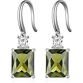 Sterling Silver Birthstone Earring For Woman -Dangle Earrings Jewelry Birthday Gifts for Women,Girlfriend,Wife,Mom - Graduation, Friendship,Birthday, Anniversary