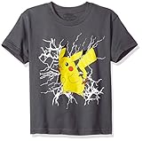 Pokemon Big Boys Short-Sleeved Crew Tee, Charcoal Heather, L