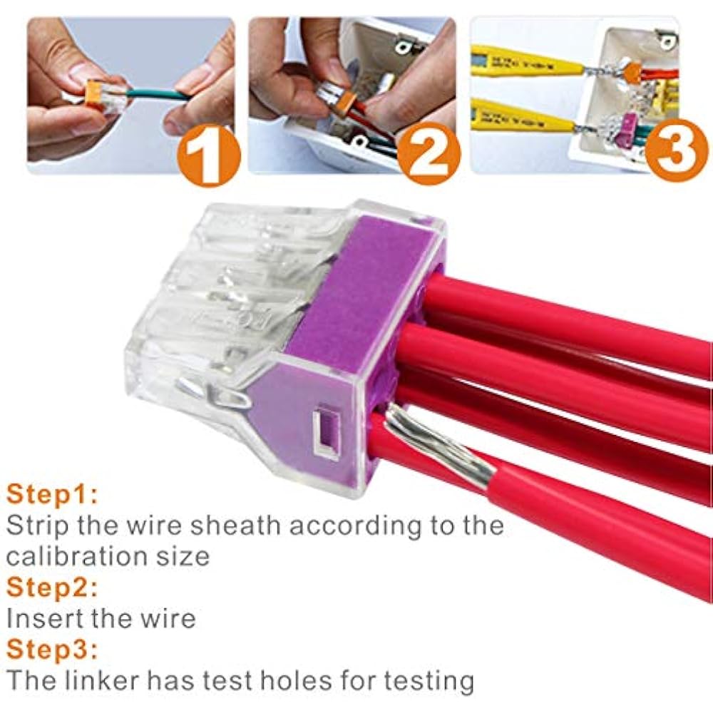 75PCS Pushin Wire Connector WallNut 2/4/6/8 Port Conductor