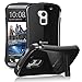 HTC One Max / T6 Stand Case, GreatShield Guardian Hybrid Snap On Case Back Cover with Kickstand for HTC One Max / T6 (Black/Black)